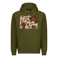 Army Green cowhide background Premium Hoodie - BarkalooDesign