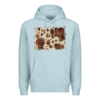 Blue Mist cowhide background Premium Hoodie - BarkalooDesign