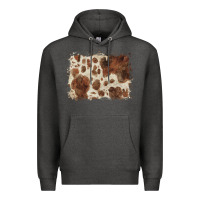 Charcoal Heather cowhide background Premium Hoodie - BarkalooDesign