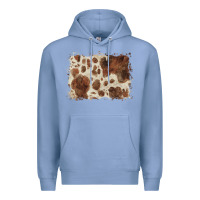 Colony Blue cowhide background Premium Hoodie - BarkalooDesign