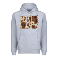 Heather Grey cowhide background Premium Hoodie - BarkalooDesign
