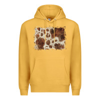 Mustard cowhide background Premium Hoodie - BarkalooDesign