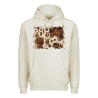 Oatmeal Heather cowhide background Premium Hoodie - BarkalooDesign