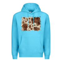 Ocean Blue cowhide background Premium Hoodie - BarkalooDesign