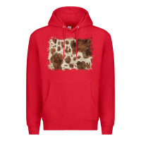 Red cowhide background Premium Hoodie - BarkalooDesign