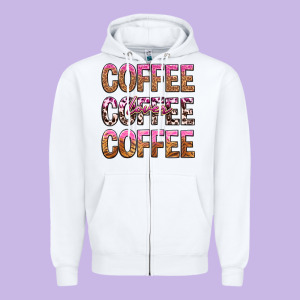 Coffee Coffee Coffee Lover Zipper Hoodie Designed By Texasbilliewilder