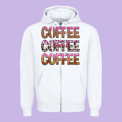 Coffee Coffee Coffee Lover Zipper Hoodie Designed By Texasbilliewilder