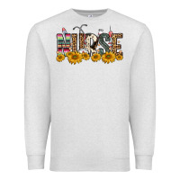 Oatmeal Heather nurse sunflower Premium Sweatshirt - FaDigitalArtStudio