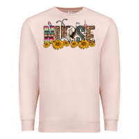 Pale Pink nurse sunflower Premium Sweatshirt - FaDigitalArtStudio