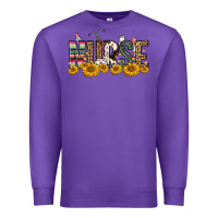 Purple nurse sunflower Premium Sweatshirt - FaDigitalArtStudio