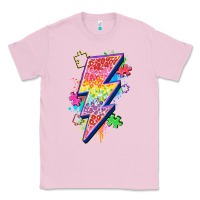 Bubblegum Pink lightning bolt autism Classic Tee - Zillion Design Studio
