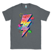 Charcoal Heather lightning bolt autism Classic Tee - Zillion Design Studio