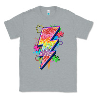 Heather Grey lightning bolt autism Classic Tee - Zillion Design Studio