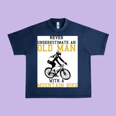 Never Underestimate An Old Man With A Mountain Bike Urban Heavy Tee Designed By Bettercallsaul
