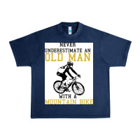 Navy Never Underestimate An Old Man With A Mountain Bike Urban Heavy Tee - Bettercallsaul