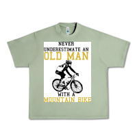 Oil Green Never Underestimate An Old Man With A Mountain Bike Urban Heavy Tee - Bettercallsaul