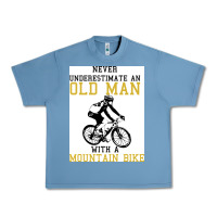 Pebble Blue Never Underestimate An Old Man With A Mountain Bike Urban Heavy Tee - Bettercallsaul