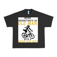 Pigment Black Never Underestimate An Old Man With A Mountain Bike Urban Heavy Tee - Bettercallsaul