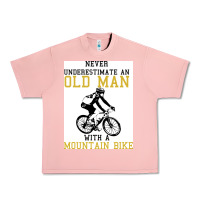 Salmon Never Underestimate An Old Man With A Mountain Bike Urban Heavy Tee - Bettercallsaul