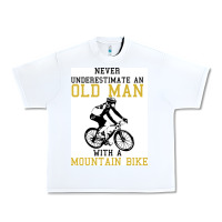 White Never Underestimate An Old Man With A Mountain Bike Urban Heavy Tee - Bettercallsaul