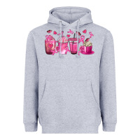 Heather Grey Breast Cancer Coffee Cups Heavyweight Hoodie - texasbilliewilder