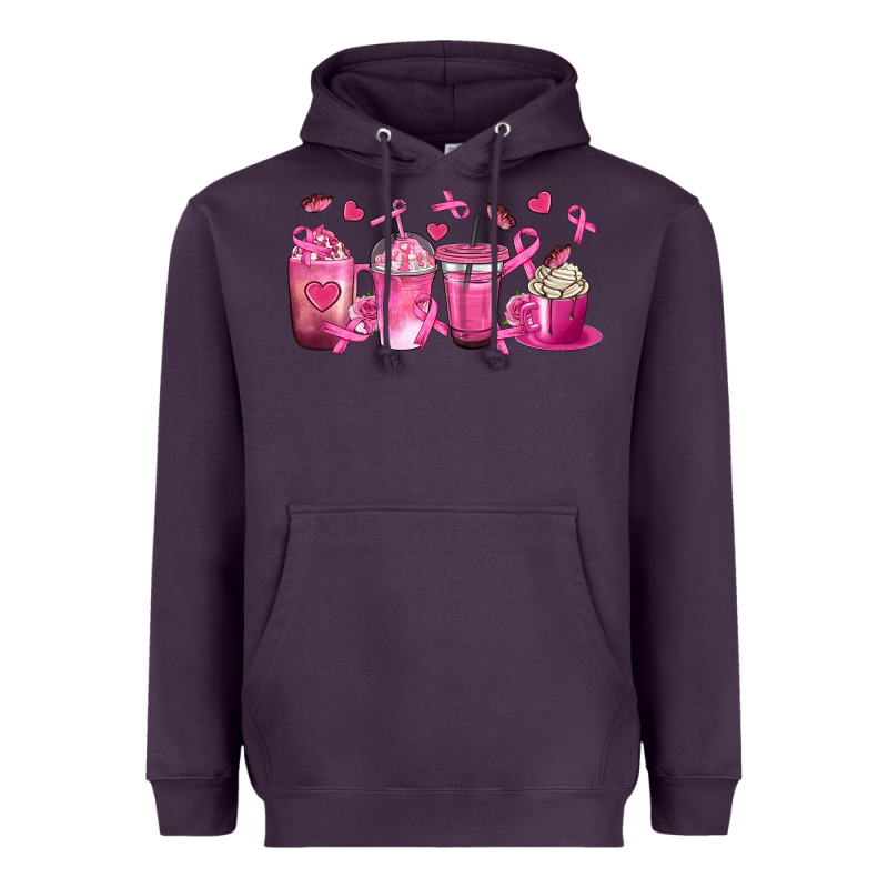 Breast Cancer Coffee Cups Heavyweight Hoodie by texasbilliewilder | Teevron
