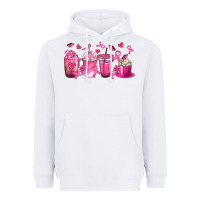 White Breast Cancer Coffee Cups Heavyweight Hoodie - texasbilliewilder