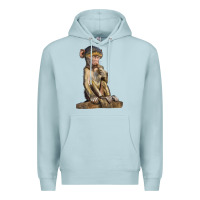 Blue Mist Baby Baboon Illustrations Premium Hoodie - LillyAllenDesigns