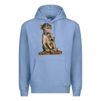 Colony Blue Baby Baboon Illustrations Premium Hoodie - LillyAllenDesigns