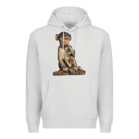 Dove Grey Baby Baboon Illustrations Premium Hoodie - LillyAllenDesigns