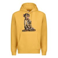 Mustard Baby Baboon Illustrations Premium Hoodie - LillyAllenDesigns