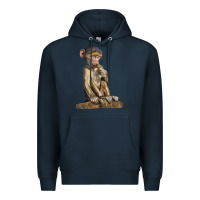 Navy Baby Baboon Illustrations Premium Hoodie - LillyAllenDesigns