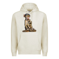 Oatmeal Heather Baby Baboon Illustrations Premium Hoodie - LillyAllenDesigns