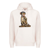 Pale Pink Baby Baboon Illustrations Premium Hoodie - LillyAllenDesigns