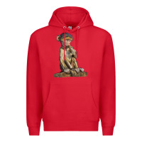 Red Baby Baboon Illustrations Premium Hoodie - LillyAllenDesigns