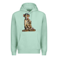 Seafoam Baby Baboon Illustrations Premium Hoodie - LillyAllenDesigns