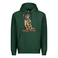 Sports Green Baby Baboon Illustrations Premium Hoodie - LillyAllenDesigns