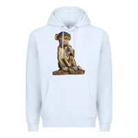 White Baby Baboon Illustrations Premium Hoodie - LillyAllenDesigns
