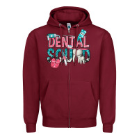 Burgundy dental squad with cowhide Zipper Hoodie - texasbilliewilder