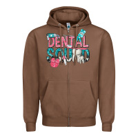 Chestnut dental squad with cowhide Zipper Hoodie - texasbilliewilder