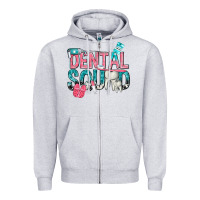 Heather Grey dental squad with cowhide Zipper Hoodie - texasbilliewilder