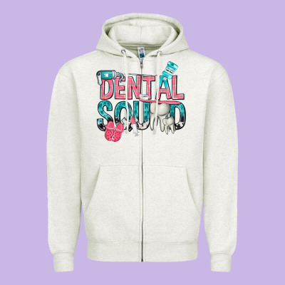 Dental Squad With Cowhide Zipper Hoodie Designed By Texasbilliewilder