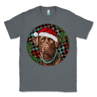 Charcoal Heather Labrador Retriever Christmas Classic Tee - RanaPortraitStore