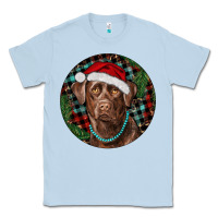 Dusty Blue Labrador Retriever Christmas Classic Tee - RanaPortraitStore
