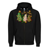 Black 'tis the season christmas cake Zipper Hoodie - Zillion Design Studio