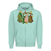 Seafoam 'tis the season christmas cake Zipper Hoodie - Zillion Design Studio