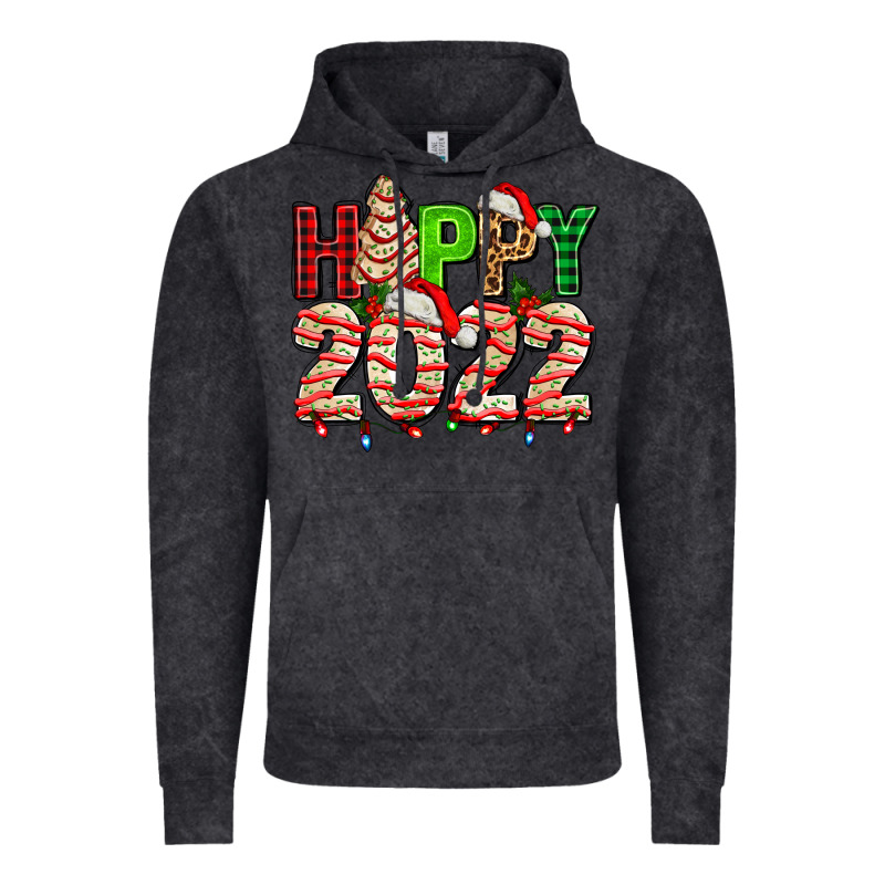 Happy 2022 With Christmas Tree Cake Vintage Hoodie by AdoDesignShop | Teevron