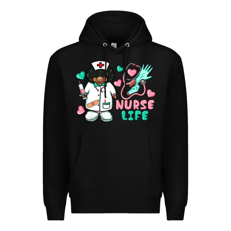 Nurse Life Afro American Nurse Premium Hoodie by BarkalooDesign | Teevron