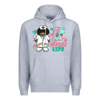 Heather Grey nurse life afro american nurse Premium Hoodie - BarkalooDesign