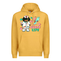 Mustard nurse life afro american nurse Premium Hoodie - BarkalooDesign